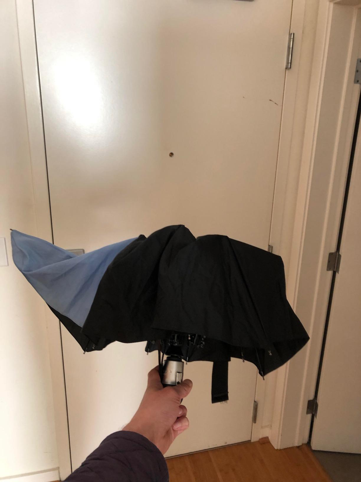 DAVEK SOLO UMBRELLA (Classic Black) - Quality Windproof Travel Umbrella with Automatic Open customer photo 1