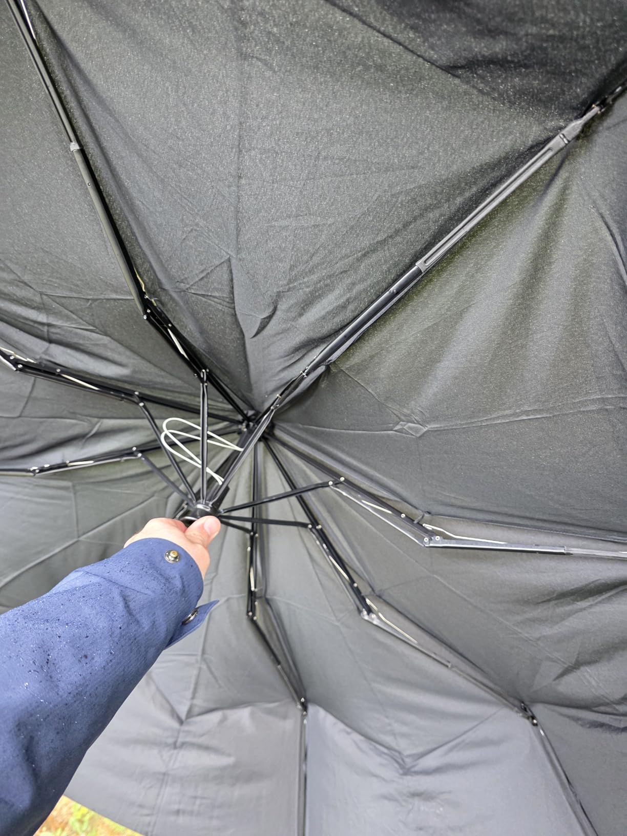 DAVEK DUET UMBRELLA - Extra-Large Windproof Umbrella with Automatic Open & Close (Black) customer photo 2