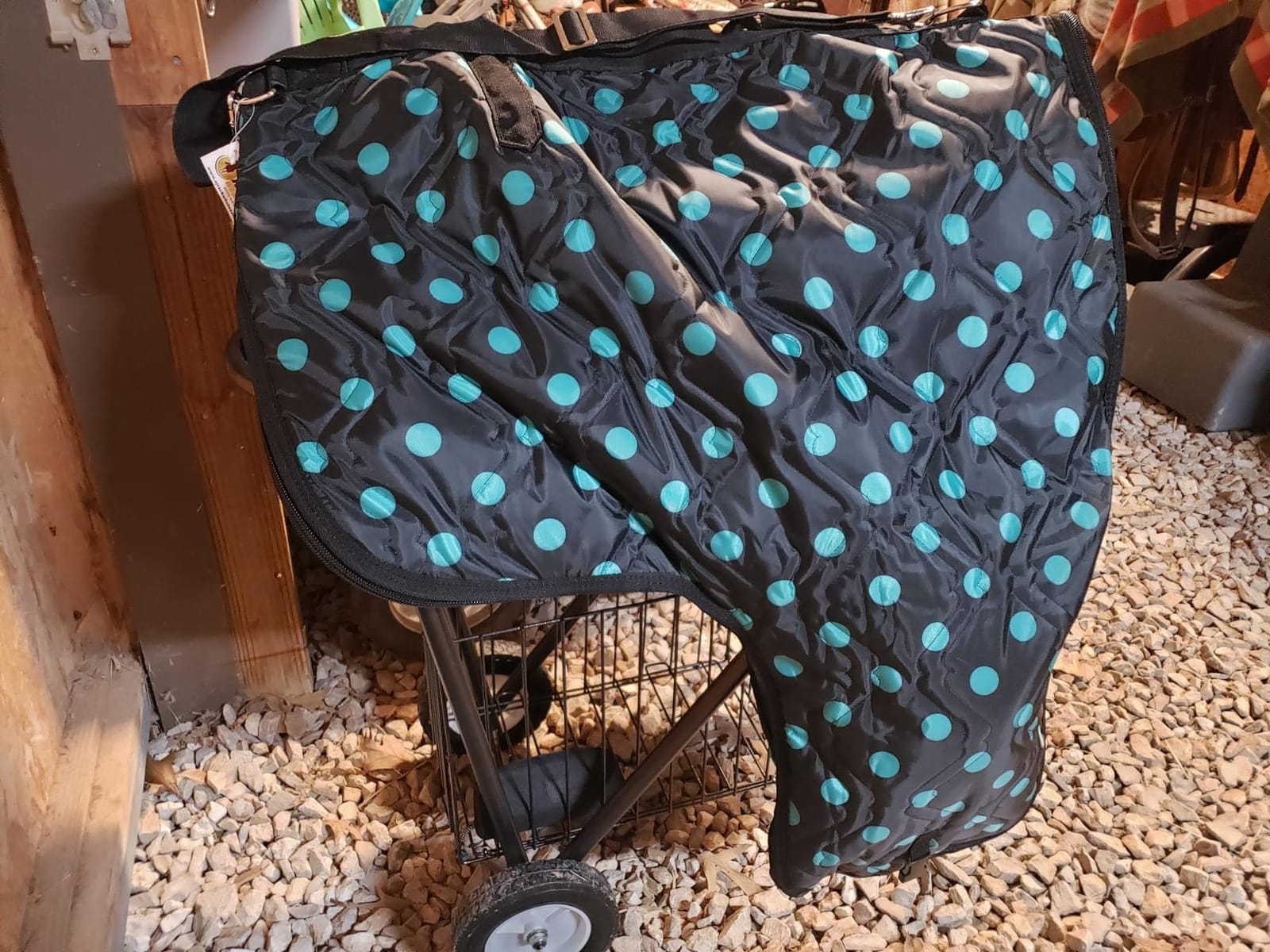 AJ Tack Western Padded Saddle Carrier Bag with Shoulder Strap, Black customer photo 1