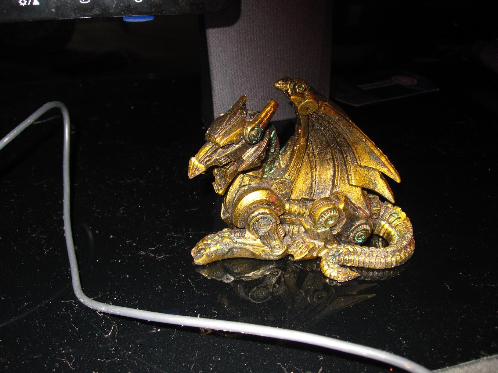 PTC 3.5 Inch Steampunk Sitting Winged Dragon Resin Statue Figurine customer photo 1