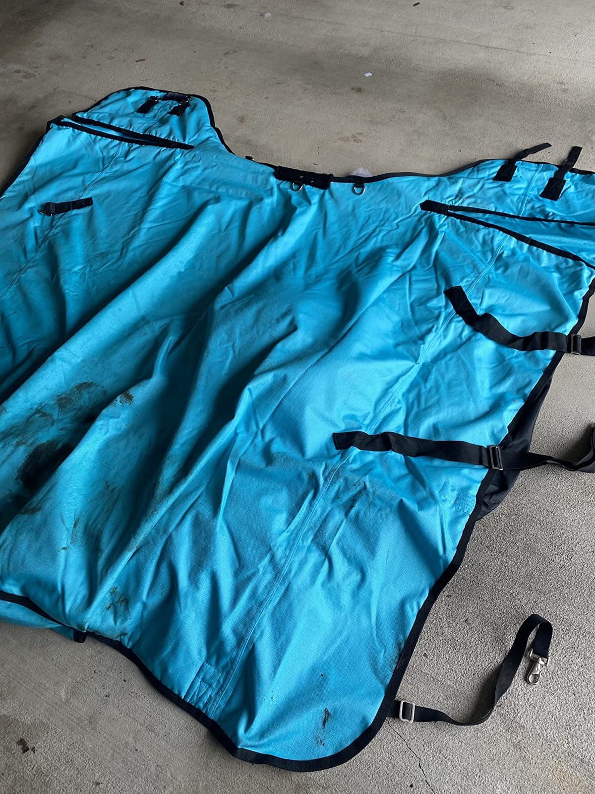 AJ Tack 1200D Waterproof Winter Horse Blanket - 400g Heavyweight Turnout with Fleece Collar, Shoulder Gussets & Tail Flap - Turquoise 74