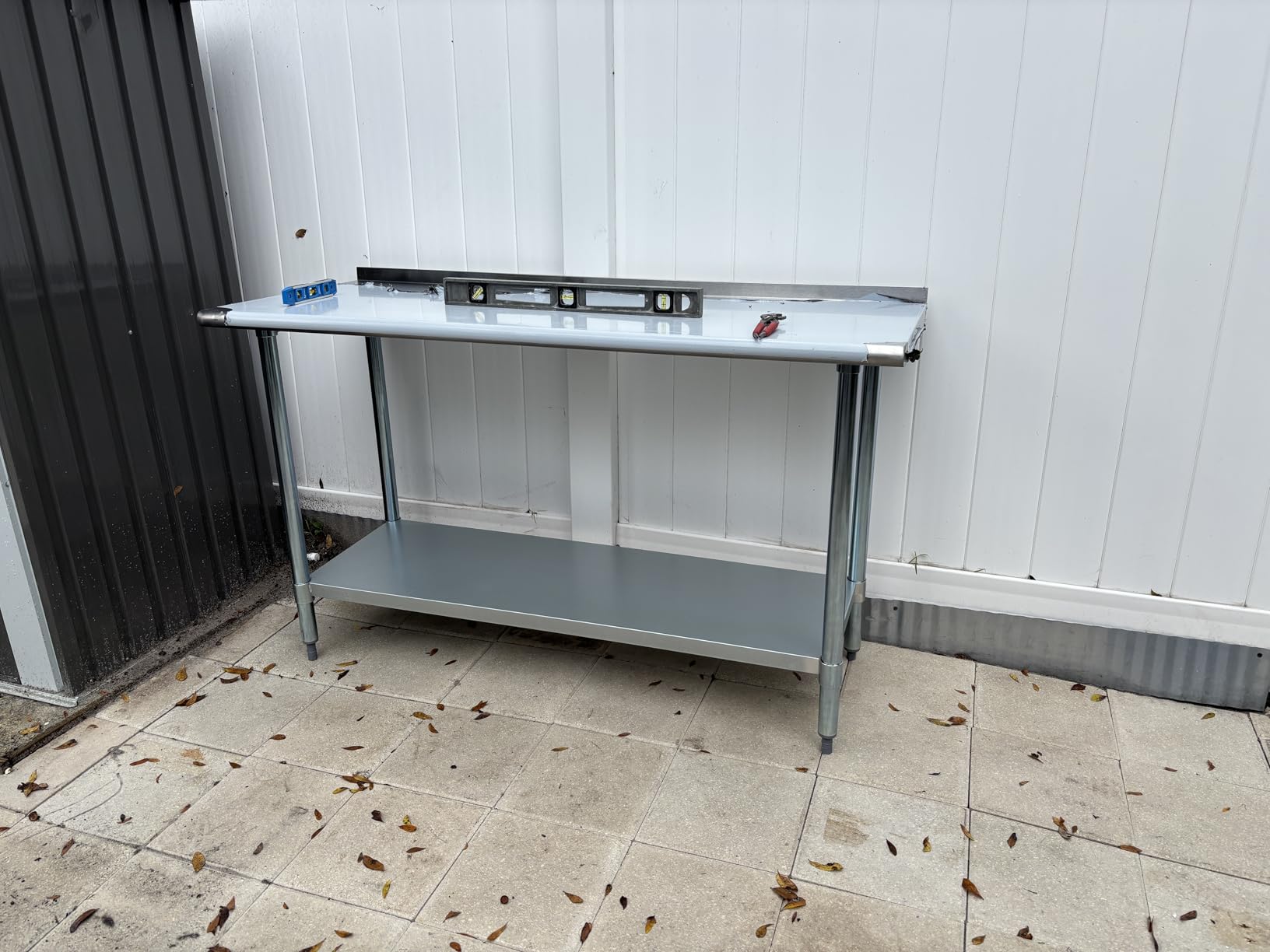 GRIDMANN Stainless Steel Kitchen Prep Table 72 x 30 Inches with Backsplash & Under Shelf, NSF Commercial Work Table for Restaurant and Home customer photo 2