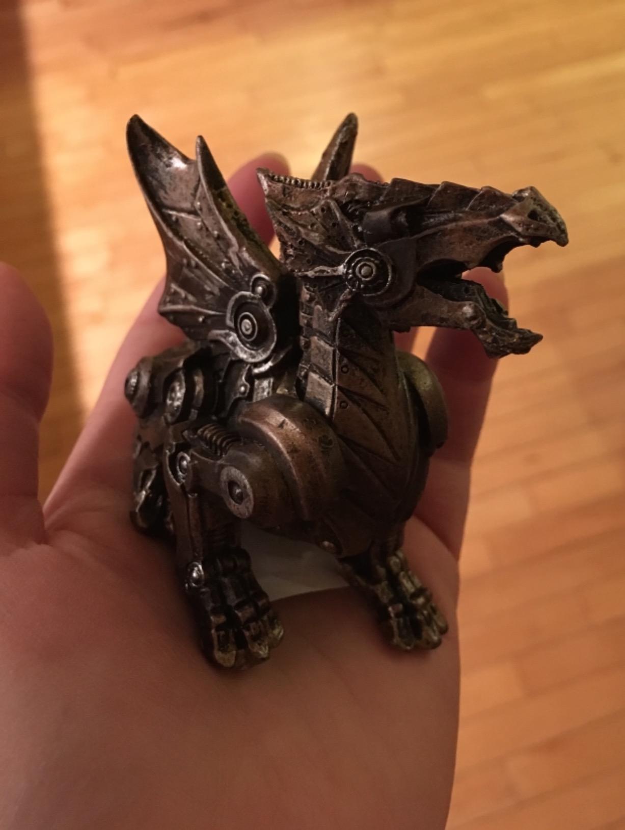Pacific Giftware Steampunk Metal and Gears Dragon Figurine Mythical Fantasy Decoration Steam Punk customer photo 2