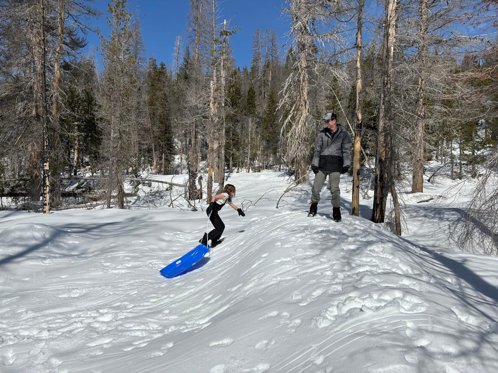 Slippery Racer Downhill Sprinter Flexible Kids Toddler Plastic Cold-Resistant Toboggan Snow Sled with Pull Rope and Handles -35 Inch customer photo 1