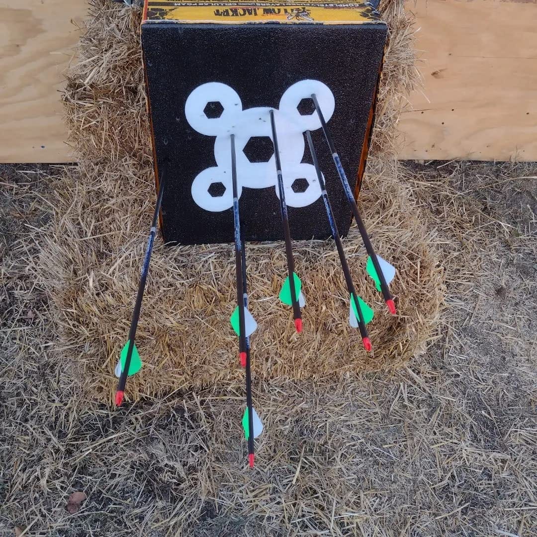 Morrell Yellow Jacket Dual Threat Foam Archery Target Block for Compound Bows and Crossbows, with 4 Sides and 32 Bullseyes, Yellow customer photo 1