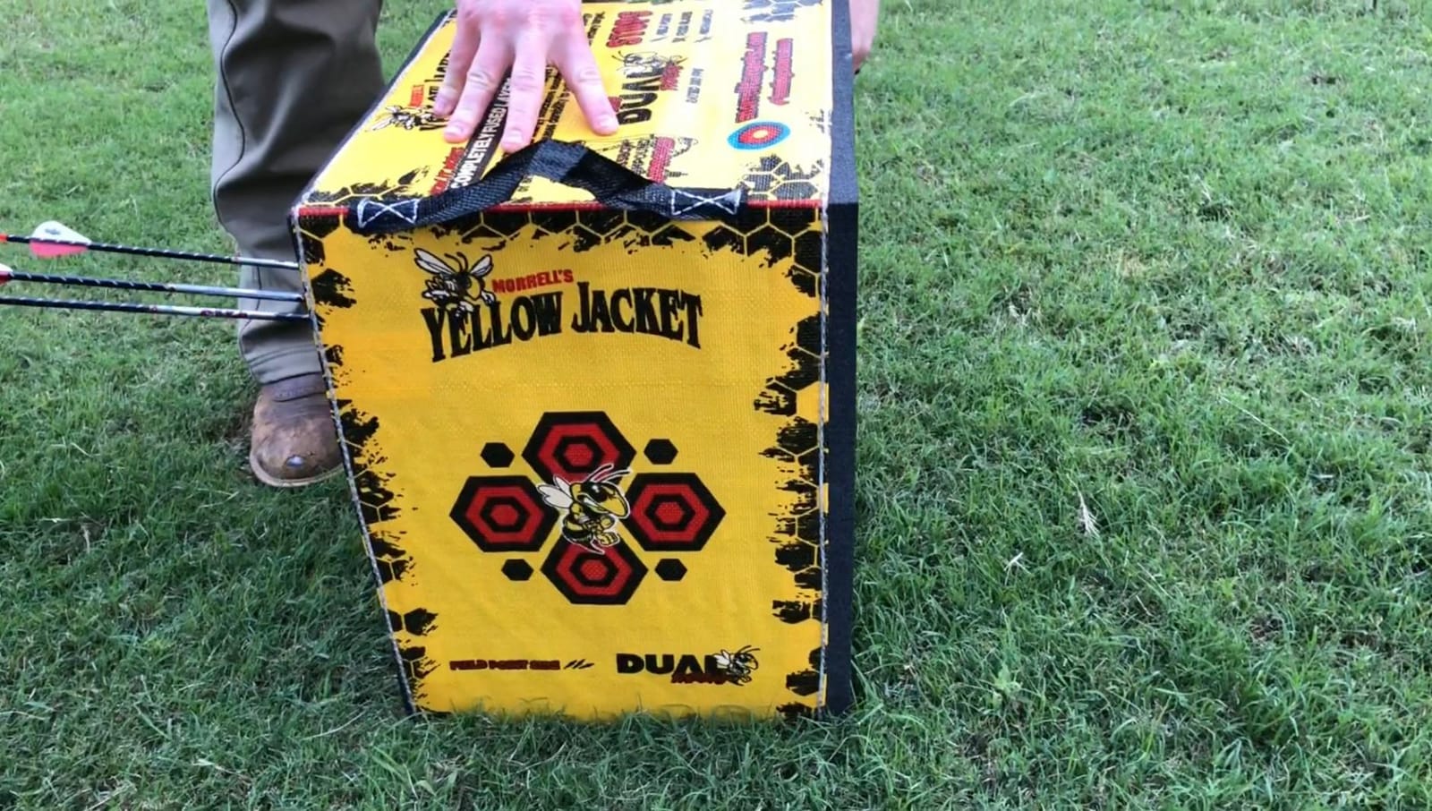 Morrell Yellow Jacket Dual Threat Foam Archery Target Block for Compound Bows and Crossbows, with 4 Sides and 32 Bullseyes, Yellow customer photo 2