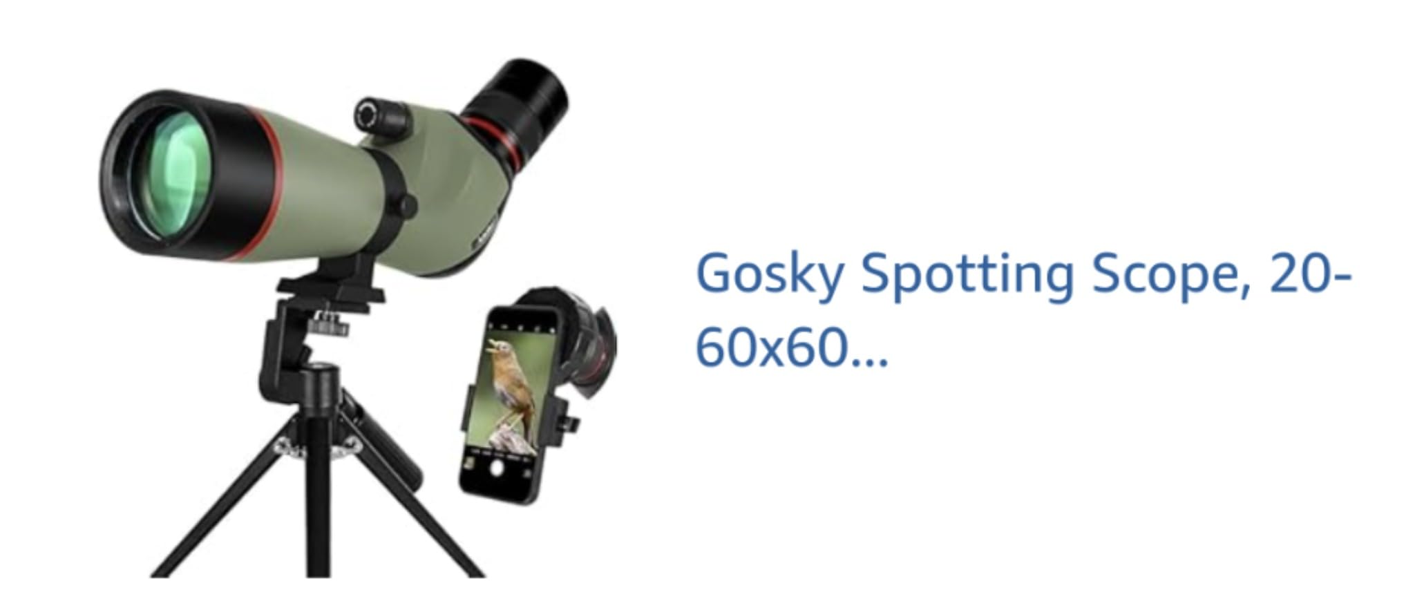 Gosky 20-60x60 HD Spotting Scope with Tripod, Carrying Bag and Scope Phone Adapter - BAK4 45 Degree Angled Spotter Scope Bird Watching Wildlife Scenery customer photo 2