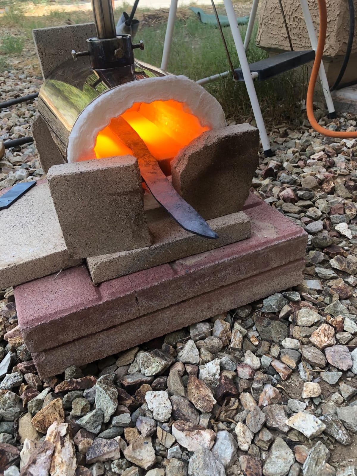 Propane Gas Forge Single Burner - Portable Farrier Blacksmithing Forge Kit customer photo 2