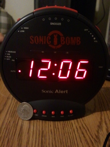 Sonic Alert Sonic Bomb Dual Alarm Clock with Bed Shaker, Black Vibrating Alarm Clock Heavy Sleepers, Battery Backup | Wake with a Shake customer photo 2