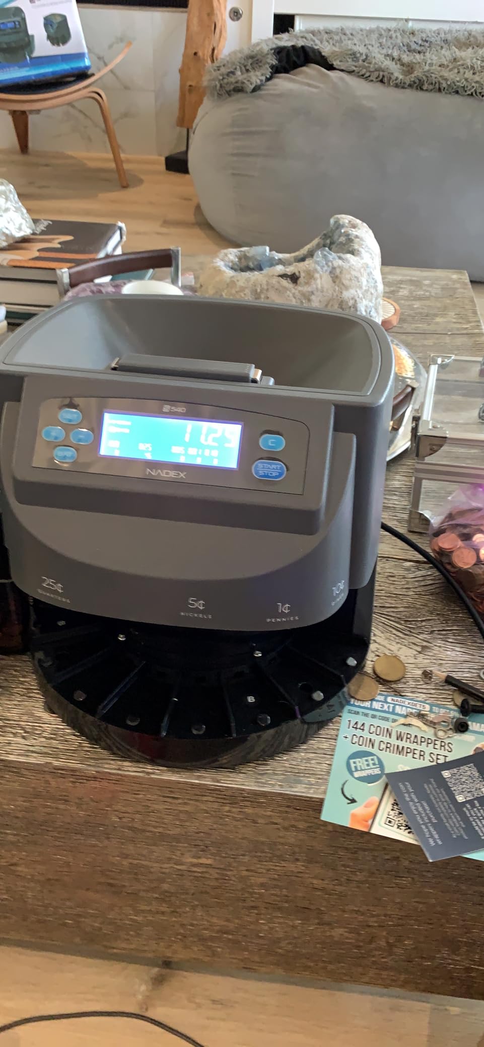 Nadex S540 Pro | Coin Counter, Sorter, and Wrapper | Sorts up to 300 Coins Per Minute | Comes with 48 Preformed Wrappers (Gray) customer photo 2