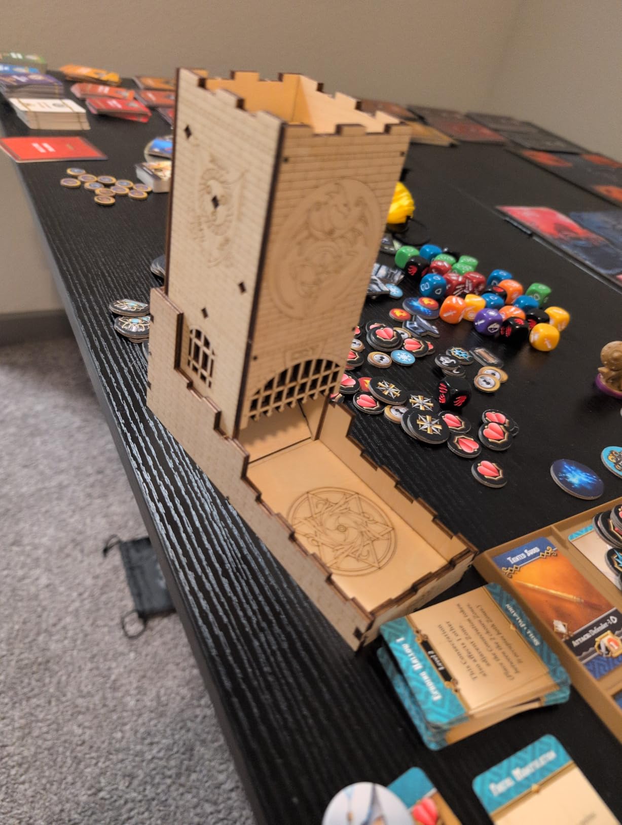 CZYY Castle Dice Tower, Foldable Wooden Dice Roller with Tray customer photo 1