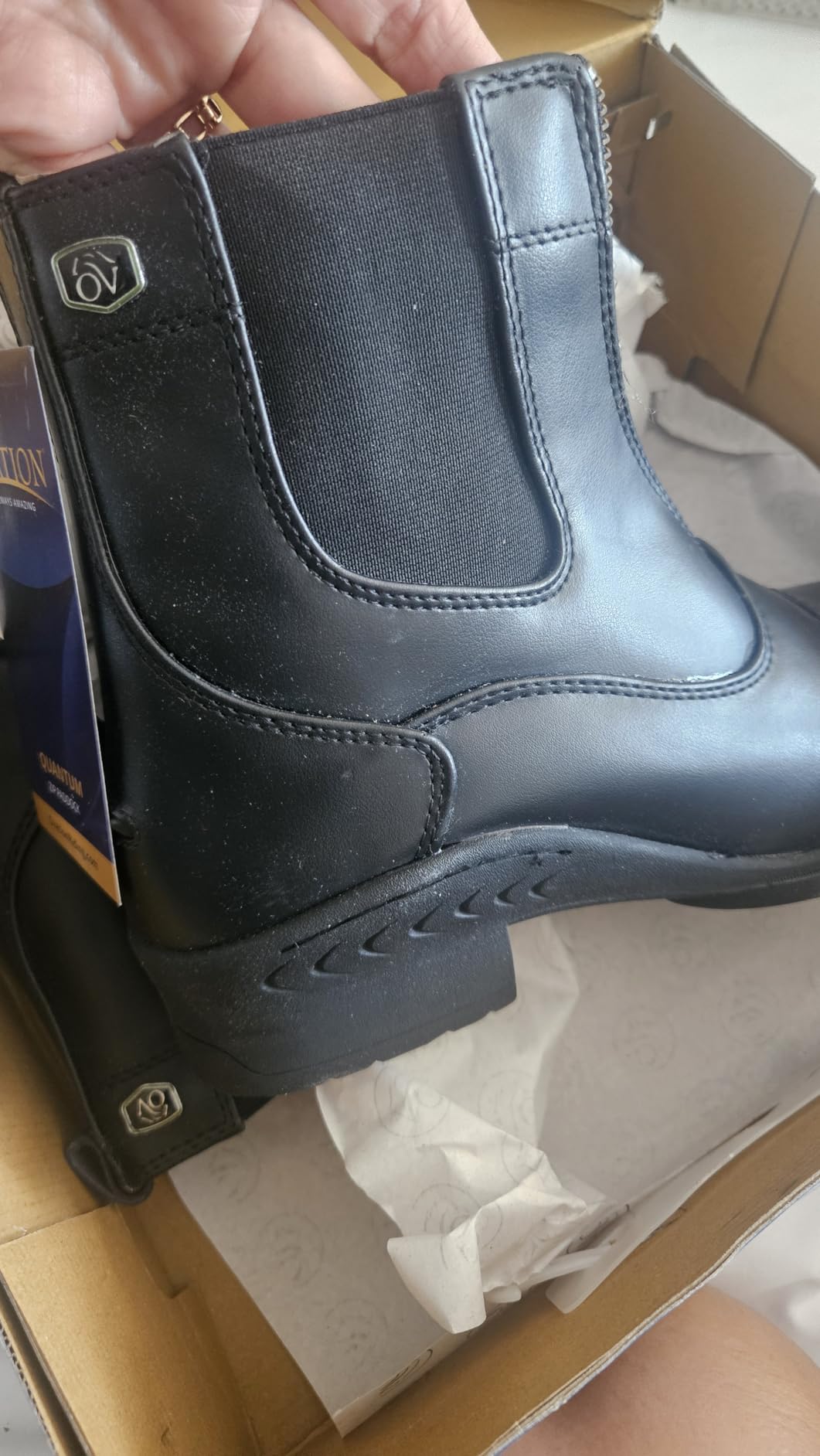 Ovation Women's Lightweight Stylish Equestrian Horse Riding Ankle Length Synthetic Vega Leather Quantum Zip Paddock Boots customer photo 1