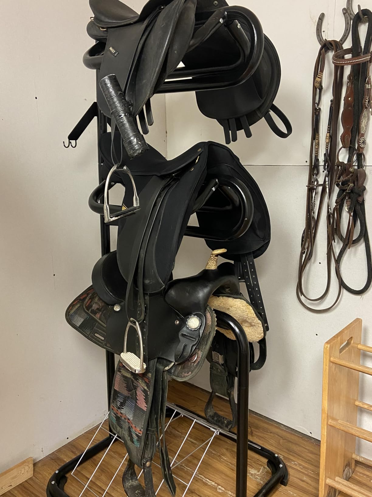 Seny Heavy Duty 3 Tier Rotatable Saddle Rack Stand H68.5 x W30 x D30. customer photo 2