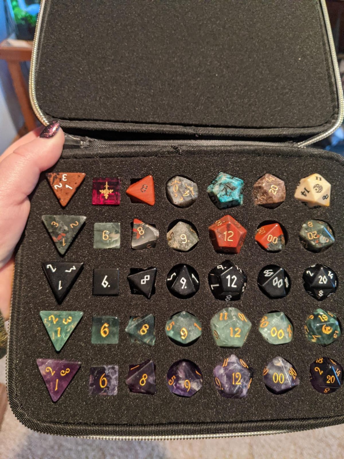 Dice Storage Case, Dice Case Box Tray for DND Dice Set, for D&D Dungeons and Dragons 7-Die Polyhedral Dice, for RPG for MTG Role Playing Table Games, Display for D and D Accessories - Box Only customer photo 2