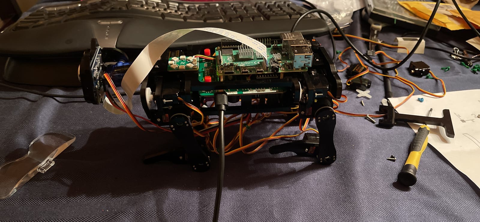 FREENOVE Robot Dog Kit for Raspberry Pi 5 4 B 3 B+ Zero 2 W, Walking, Self Balancing, Face Recognition, Ball Tracing, Ultrasonic Ranging, App Control, Camera, Servo (Raspberry Pi NOT Included) customer photo 1