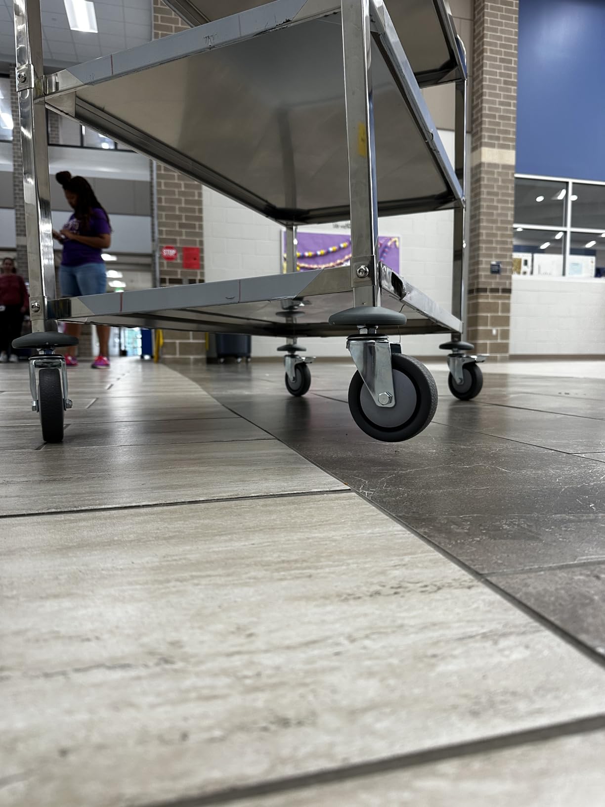 tonchean Extra Large 3 Tier Stainless Steel Cart 37.4 x 19.7 x 37.4 Inch customer photo 1
