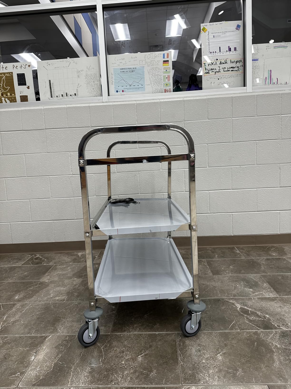 tonchean Extra Large 3 Tier Stainless Steel Cart 37.4 x 19.7 x 37.4 Inch customer photo 2