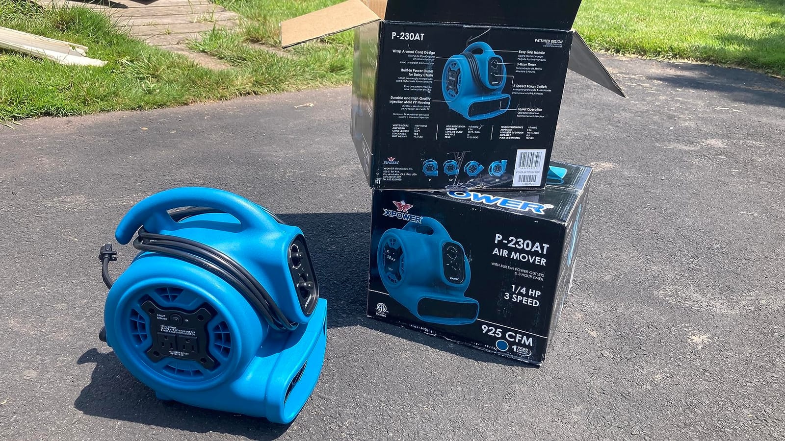 XPOWER P-230AT Mini Mighty 1/4 HP 925 CFM Centrifugal Air Mover, Carpet Dryer, Floor Fan, Blower, Stackable, Daisy Chain, for Water Damage Restoration, Janitorial, Plumbing, Home Use customer photo 1