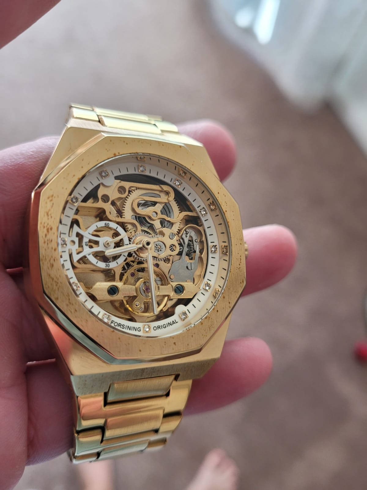 Tiong Fashion Mens Watches Top Brand Luxury Automatic Mechanical Stainless Steel Fashion Business Skeleton Wristwatch customer photo 1
