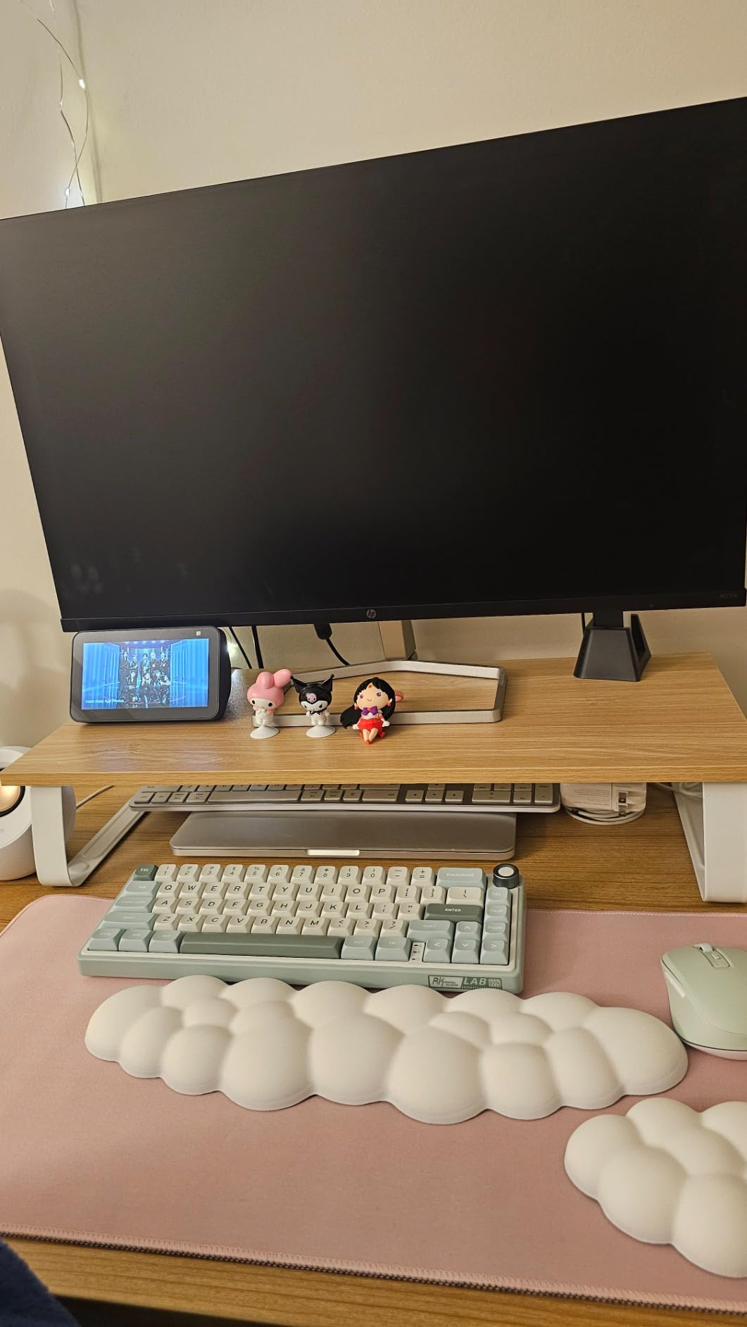 VIVO 24 inch Monitor Stand, Wood and Steel Desktop Riser, Screen, Keyboard, Laptop, Small TV, Ergonomic Desk and Tabletop Organizer, Light Wood, STAND-V000WM customer photo 2