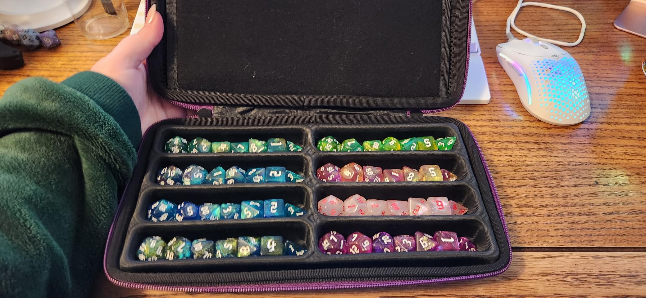 SIQUK Dice Case Dices Storage Case Dice Organizer Holder with Handle customer photo 1