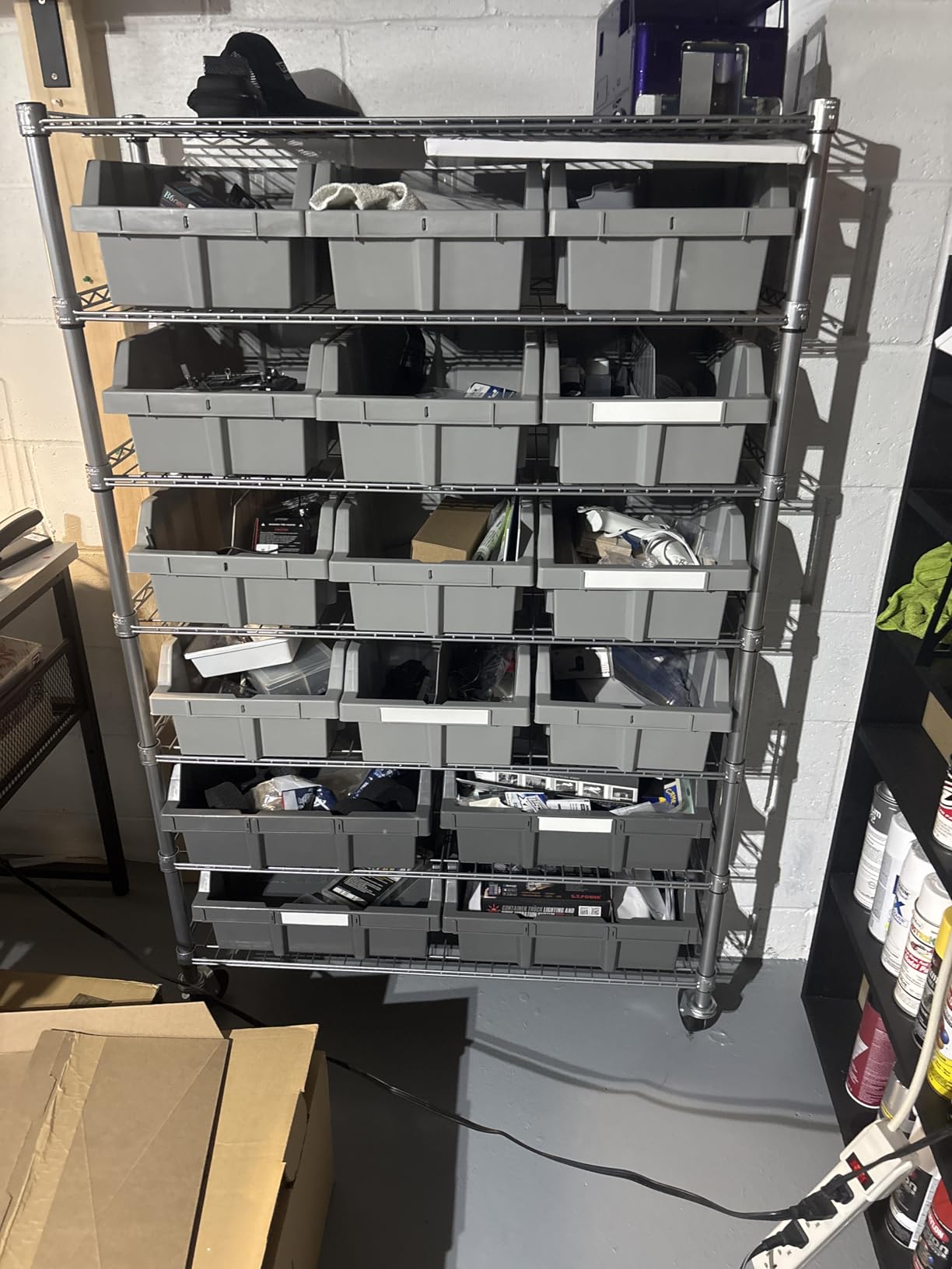 7-Tier NSF 16-Bin Steel Wire Shelving Rack, 36