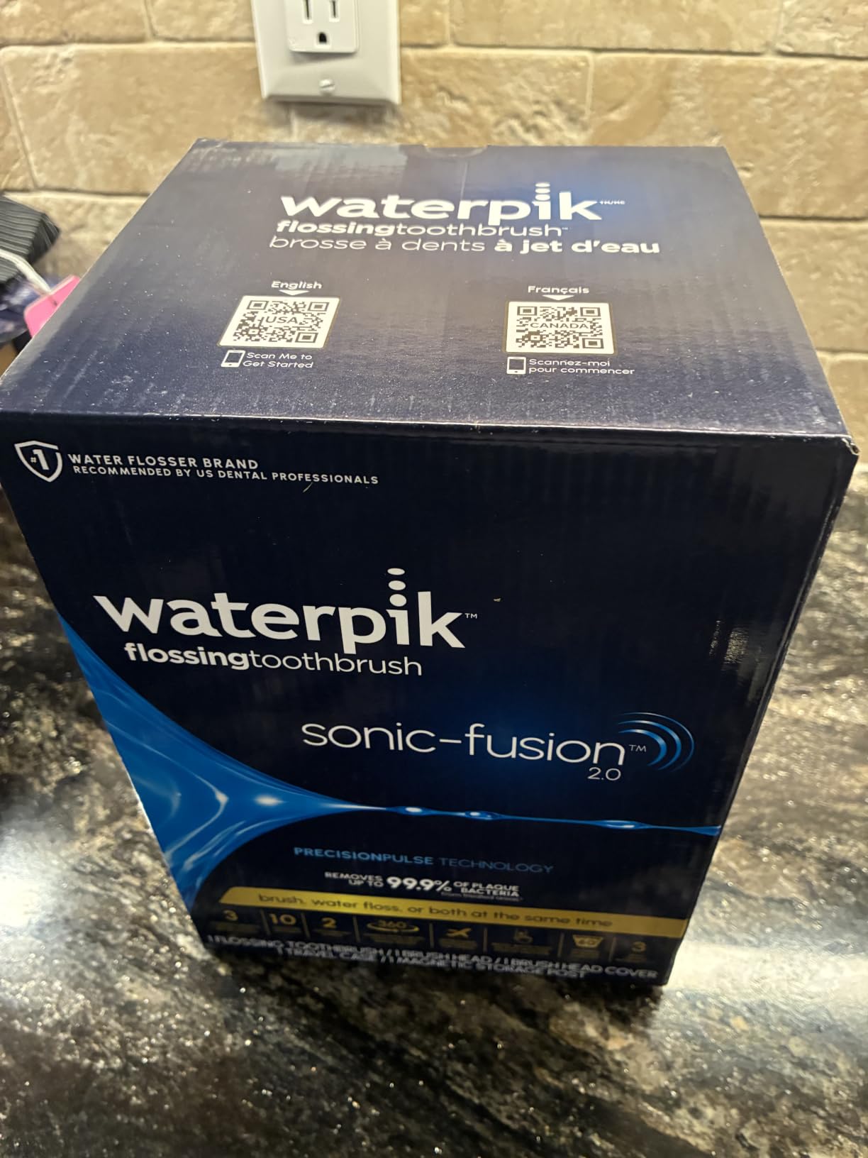 Waterpik Sonic-Fusion Flossing Electric Toothbrush Water Flosser, White customer photo 1