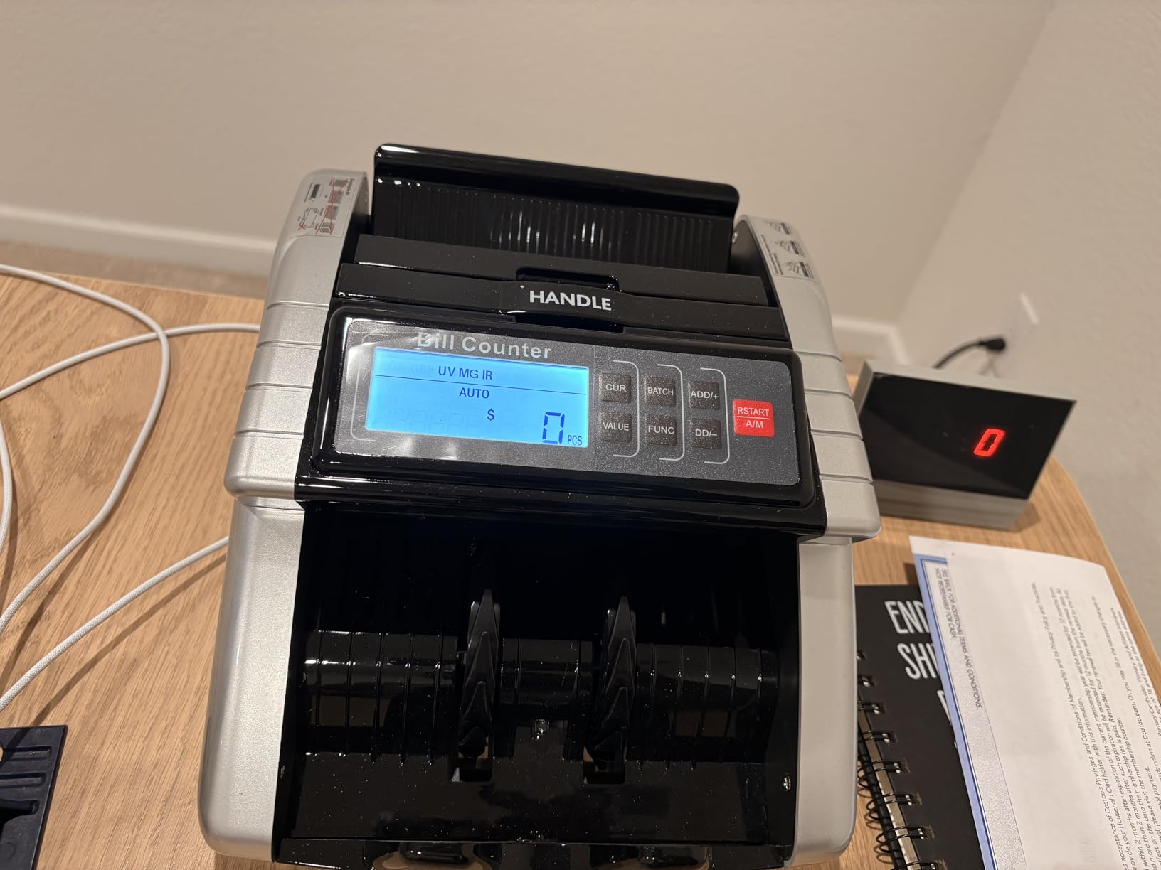 Aneken Money Counter Machine with Value Count, Dollar, Euro UV/MG/IR/DD/DBL/HLF/CHN Counterfeit Bill Detectors,Add and Batch Modes, Cash Counter with LCD Display customer photo 2