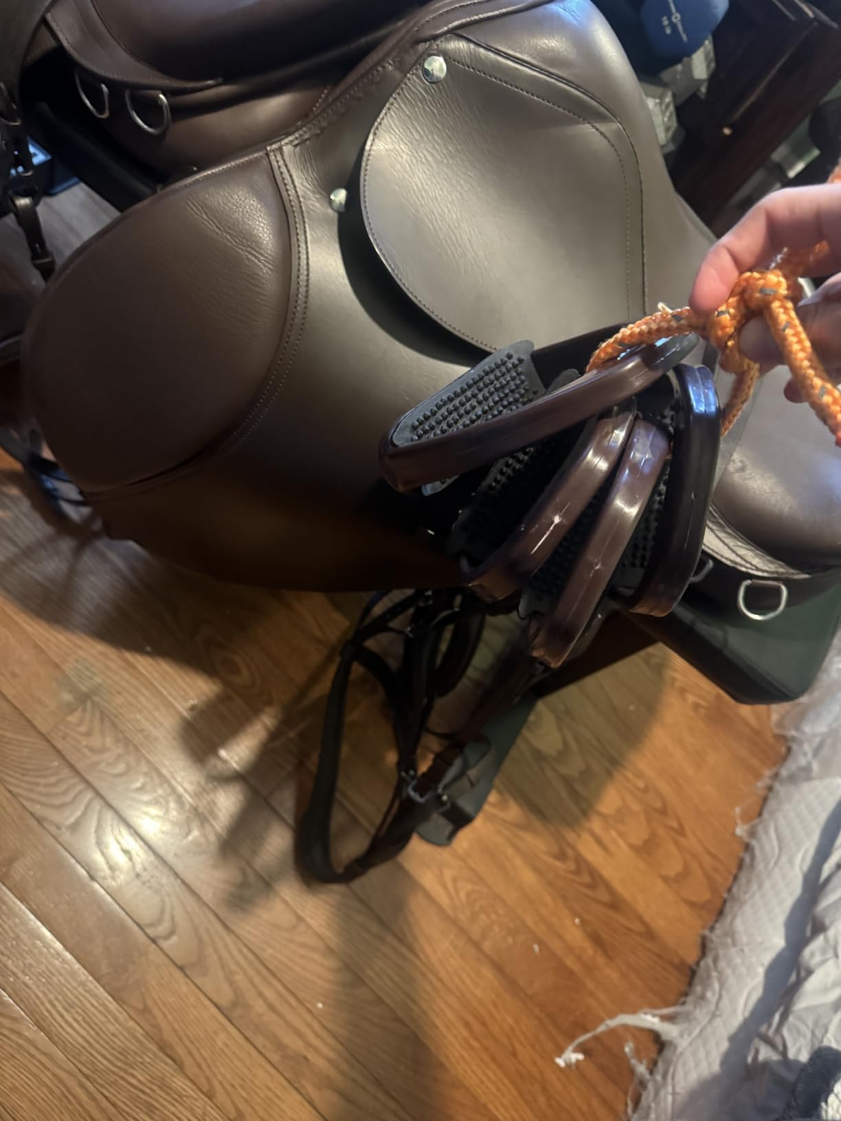 Laiba Emporium English Saddle | All Purpose Leather Riding Trail Show Horse Tack(Size-12'' Seat to 18'' Seat) customer photo 1