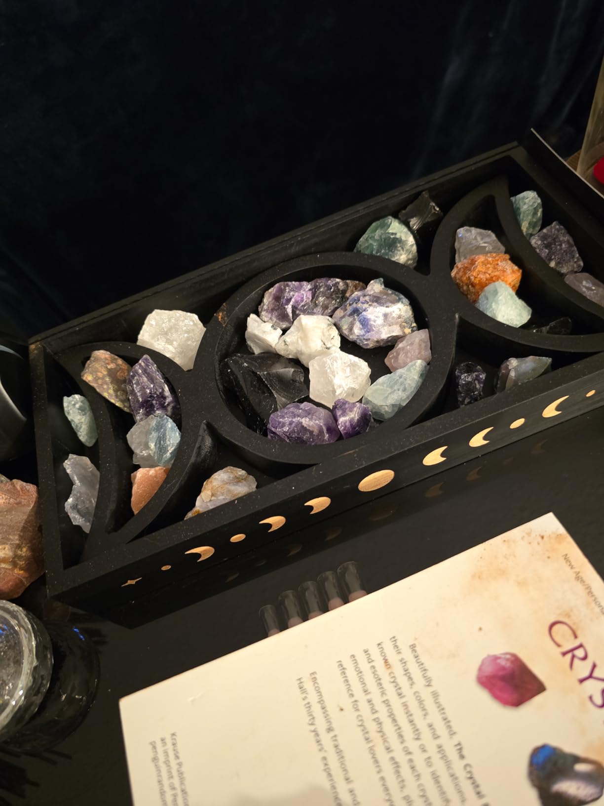 Crystal Tray for Stones, Triple Moon Crystal Organizer Tarot Card Holder customer photo 2