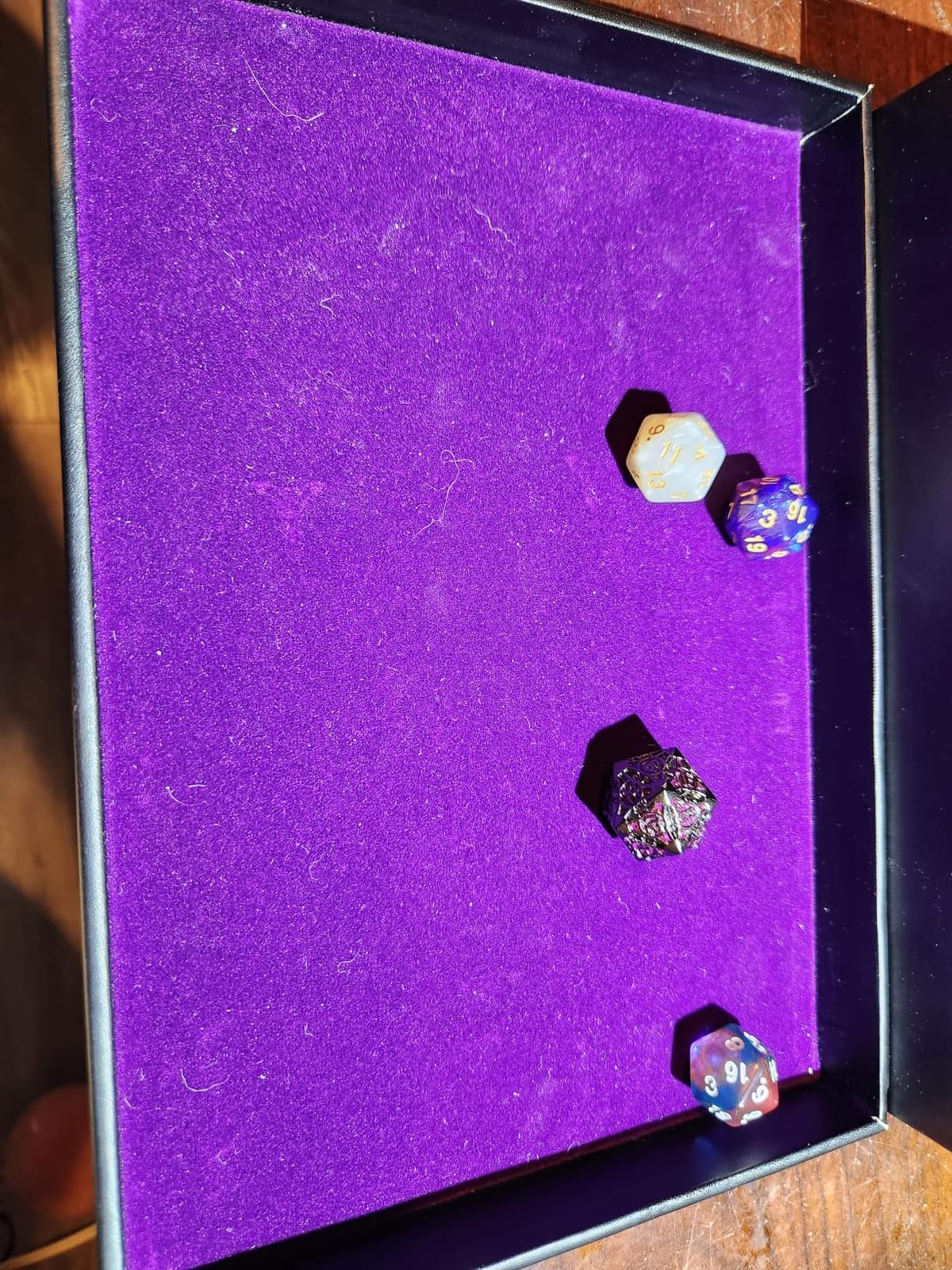 Grajar DND Dice Tray and Dice Tower with Storage, 3 in 1 Dice Rolling Tray with Lid, Portable Dice Box Storage, DND dice Holder for Dungeons and Dragons D&D RPG MTG Table Games - Purple customer photo 1
