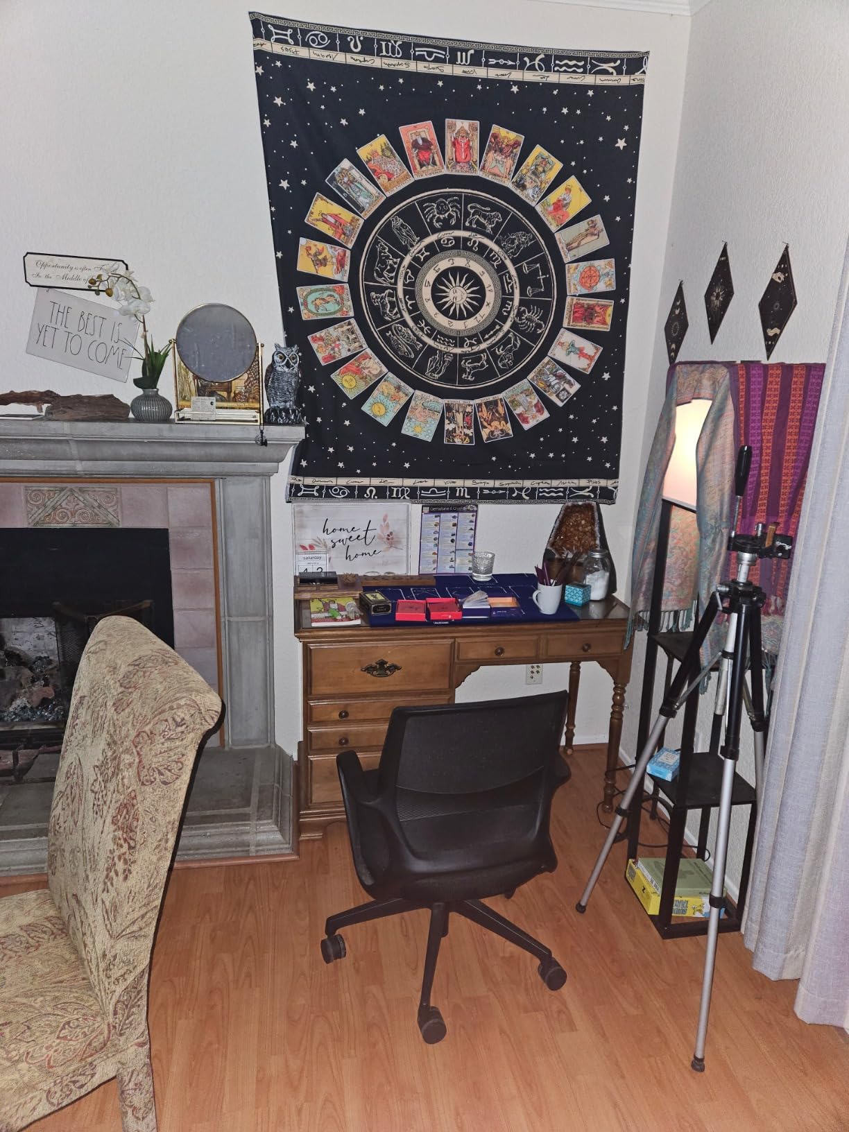 Tarot Card Holder with Moon Phase, Wooden Oracle Card Display Stand customer photo 2