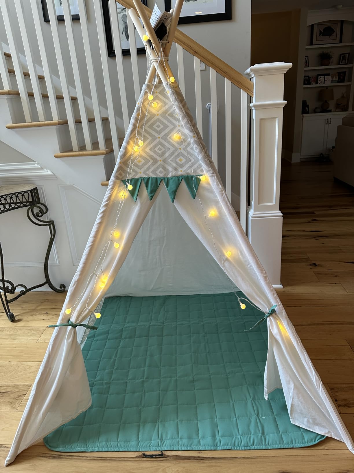besrey Teepee Tent for Kids, Cotton Play Tent with LED Lights customer photo 2