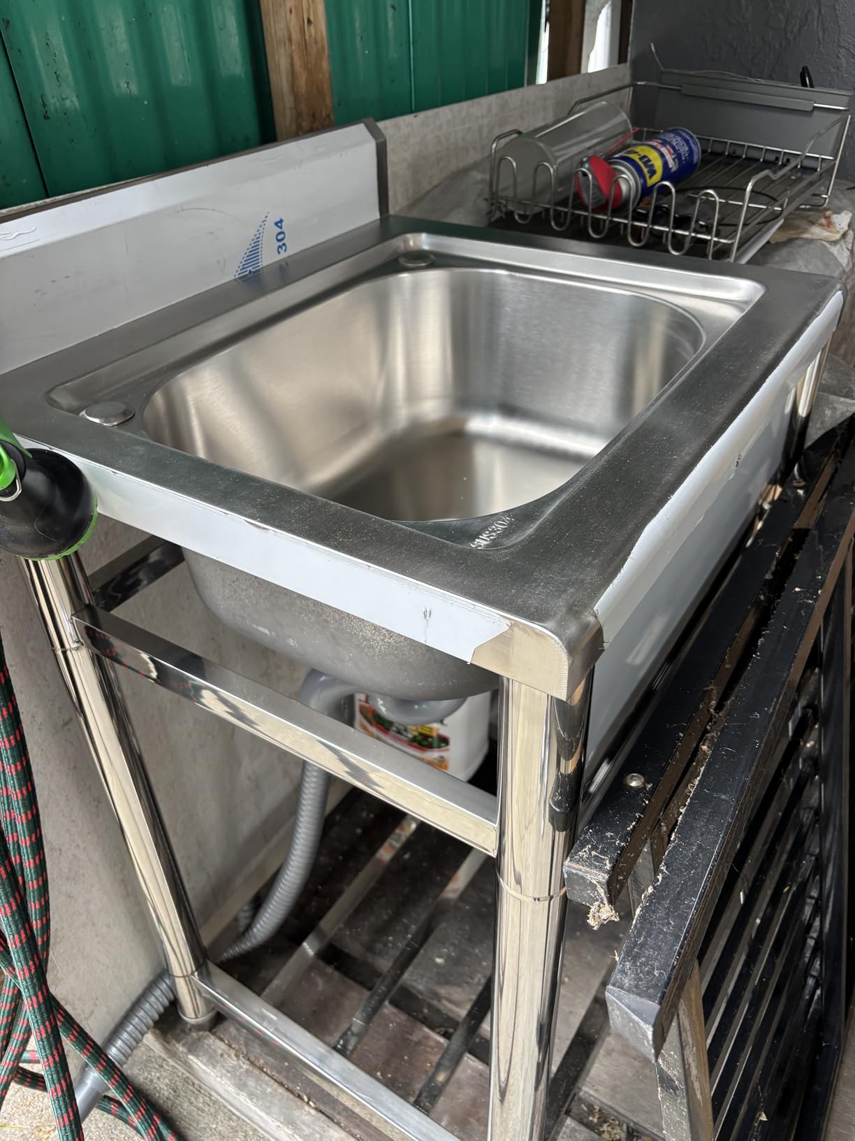 Stainless Steel Utility Sink, Freestanding Single Bowl Garage Sink 22 Inch customer photo 2