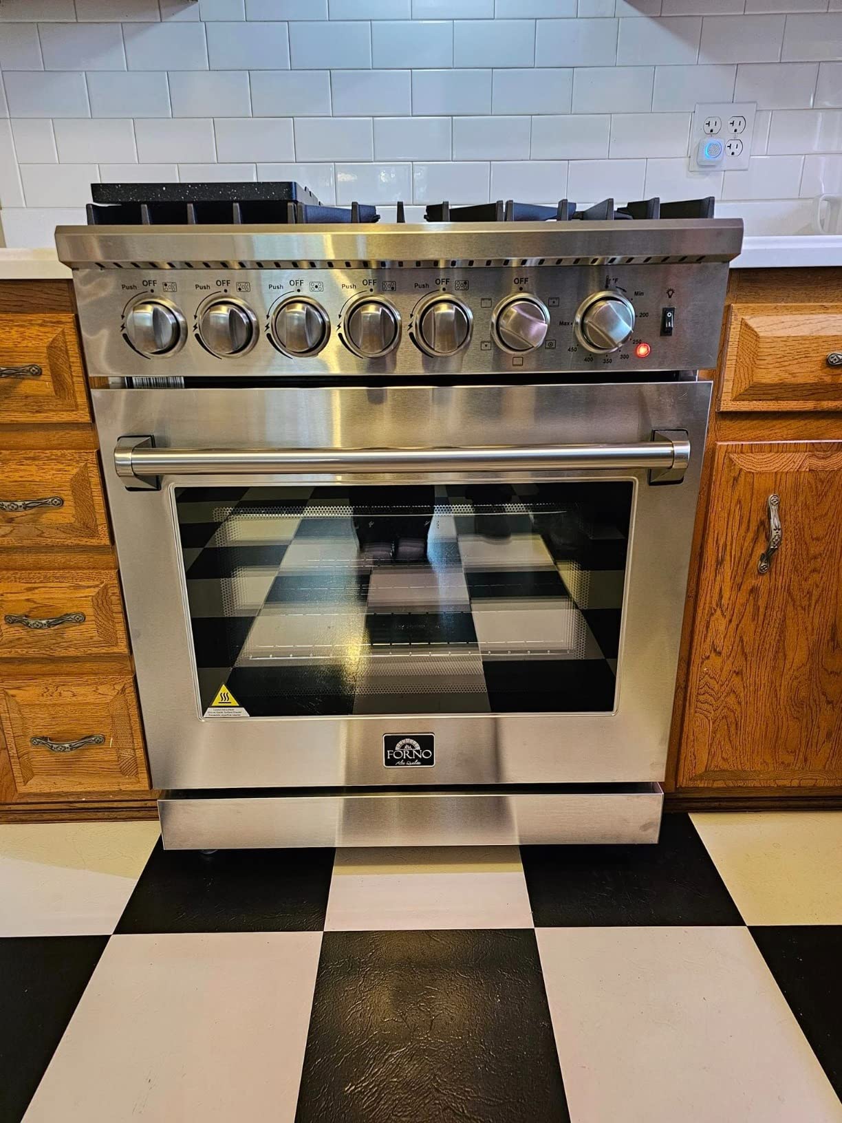 FORNO Lazio Dual Fuel 30″ Inch. Gas Range Electric Oven Freestanding 5 Sealed Burners 69,500 BTU Stove-Top Output, Electric Oven Includes Air Fryer and Griddle customer photo 1