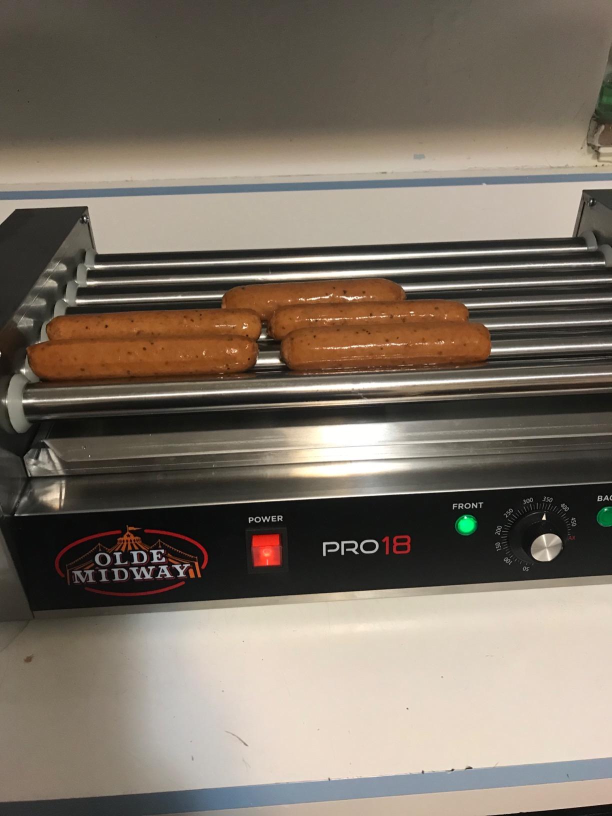 Olde Midway Electric 24 Hot Dog 9 Roller Grill Cooker Machine with Cover 1200-Watt - Commercial Grade customer photo 1