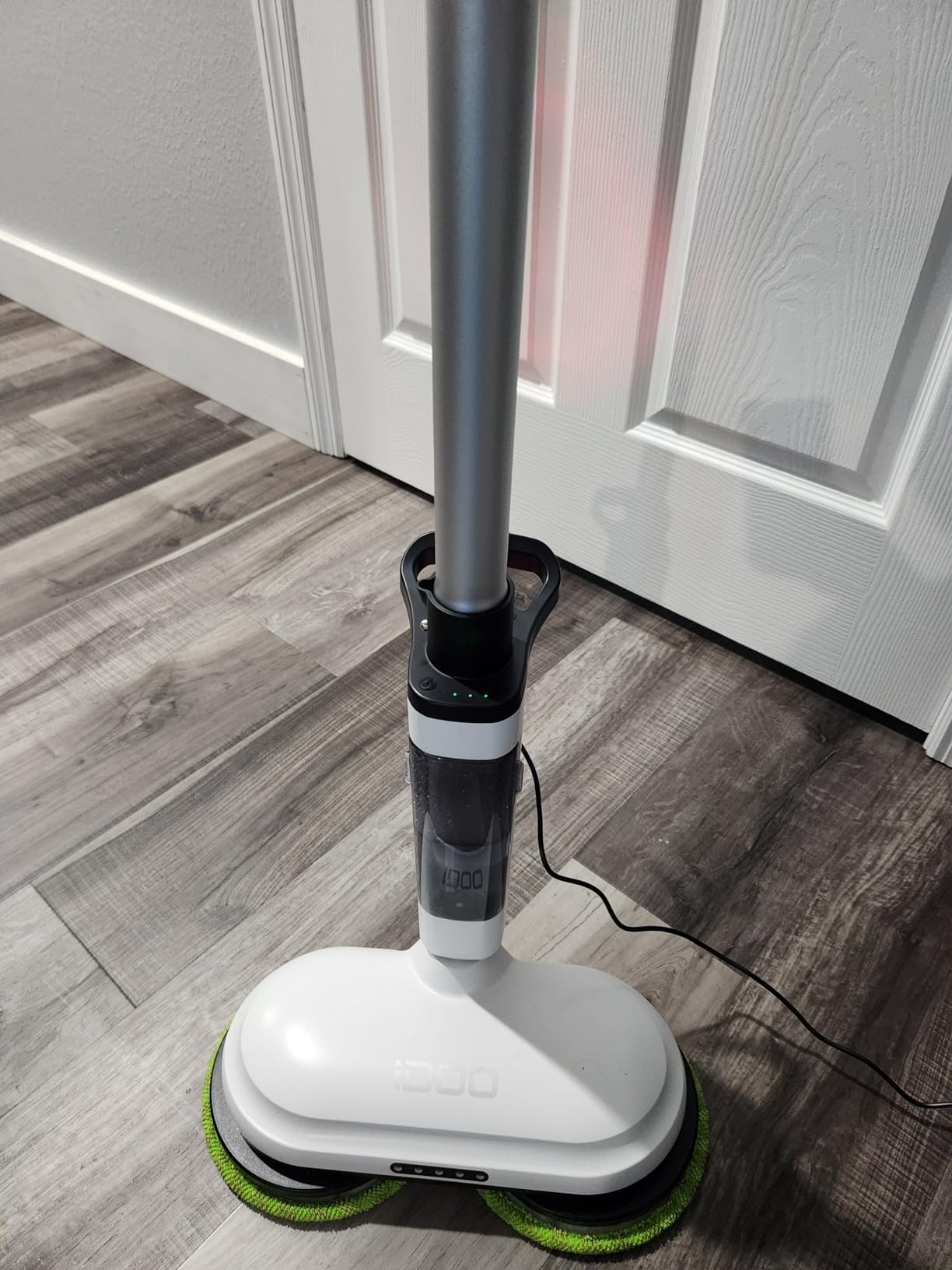 iDOO Cordless Electric Mop, Rechargeable Spin Mop with Water Spray & LED Headlight, Quiet Self Propelled Floor Cleaner, Lightweight Floor Scrubber for All Floors customer photo 1