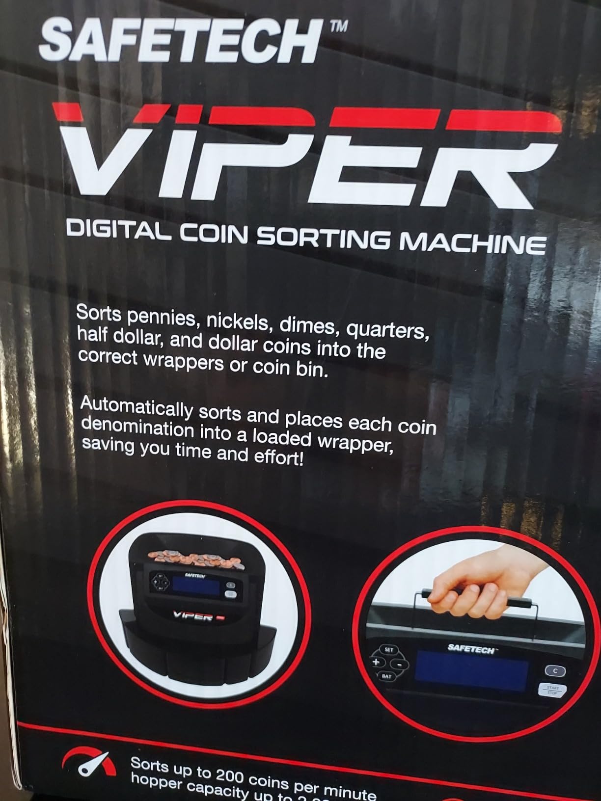 Safetech Viper V395 Coin Counter, Sorter, and Wrapper, Sorts All US Coins Including Half Dollars customer photo 2
