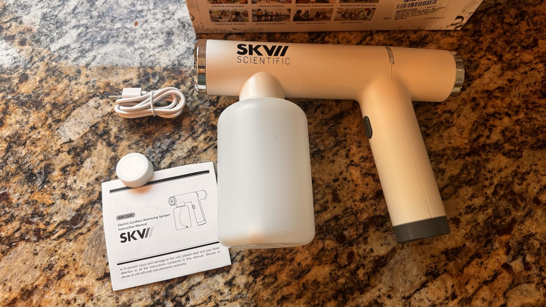 SKV Cordless Atomizing Sprayer, 360-Degree Coverage Disinfection Sprayer for Household Sanitization, Rechargeable, 16 oz Tank customer photo 2