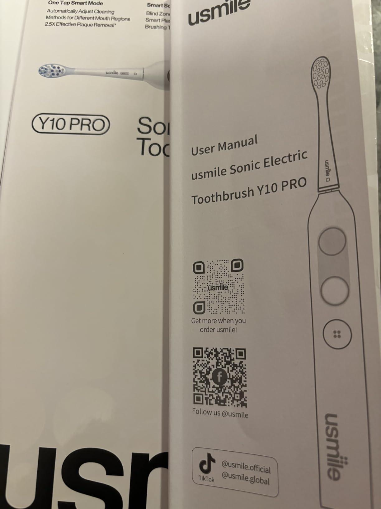 usmile Y10 PRO Smart Electric Toothbrush with Display, 180-Day, White customer photo 1