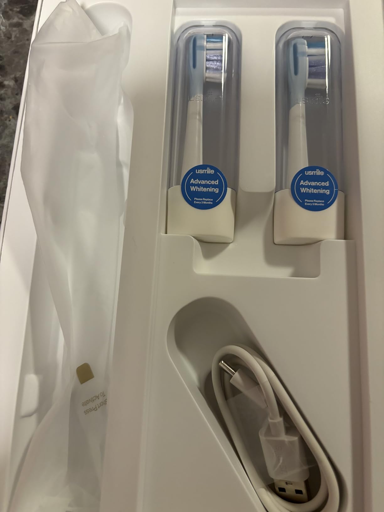 usmile Y10 PRO Smart Electric Toothbrush with Display, 180-Day, White customer photo 2