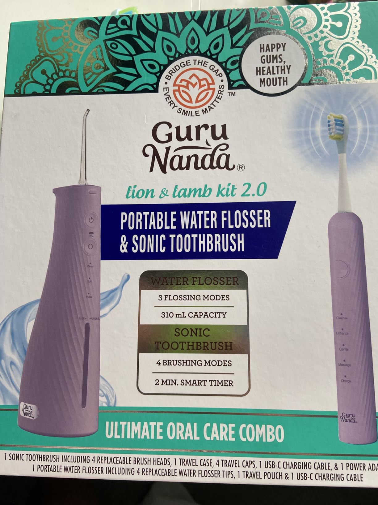 GuruNanda Electric Toothbrush & Water Flosser, 4 Toothbrush Heads, 4 Tips customer photo 1