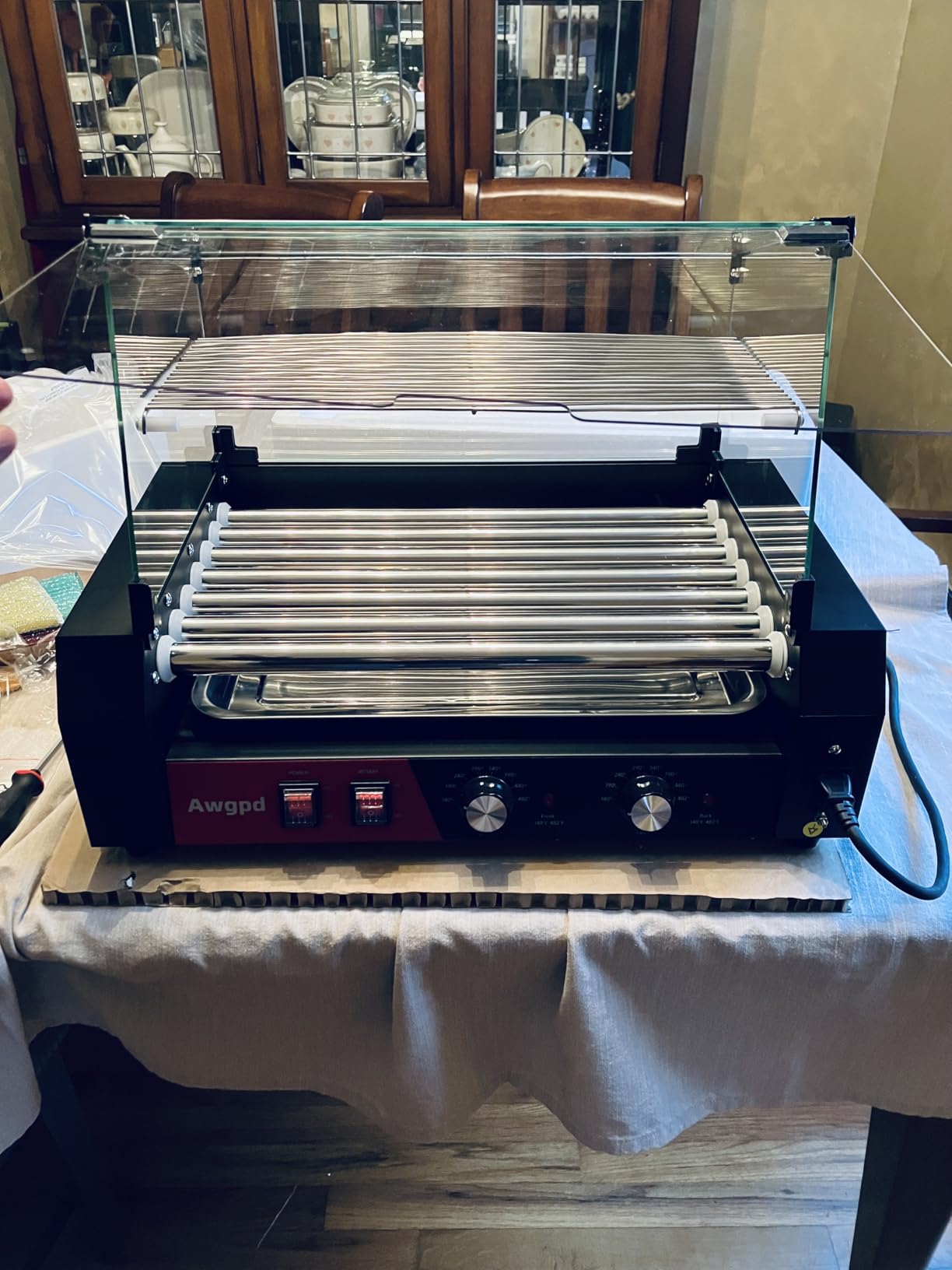 1650W Commercial Hot Dog Rollers Machine,11 Rollers 30 Hotdog Roller Grill customer photo 2