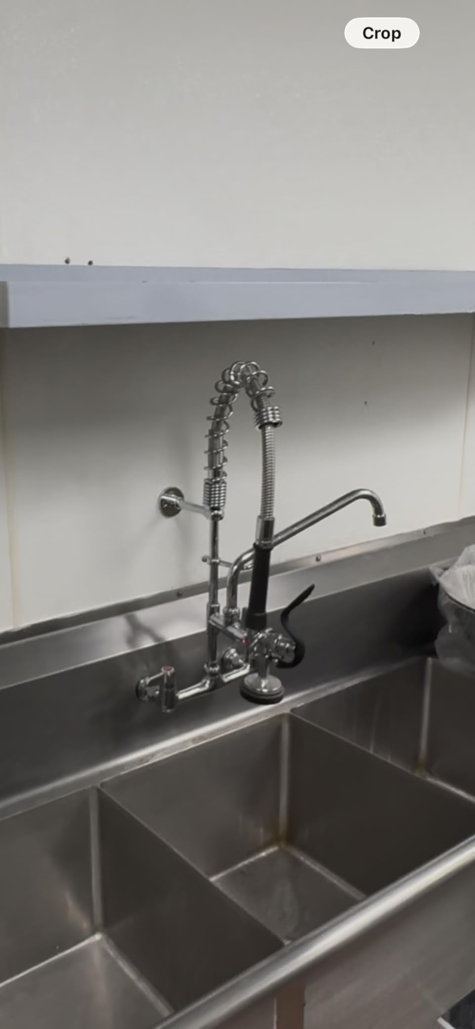 GIMILI Commercial Sink Faucet with Sprayer 8 Inch Center Wall Mount 25 Inch customer photo 2