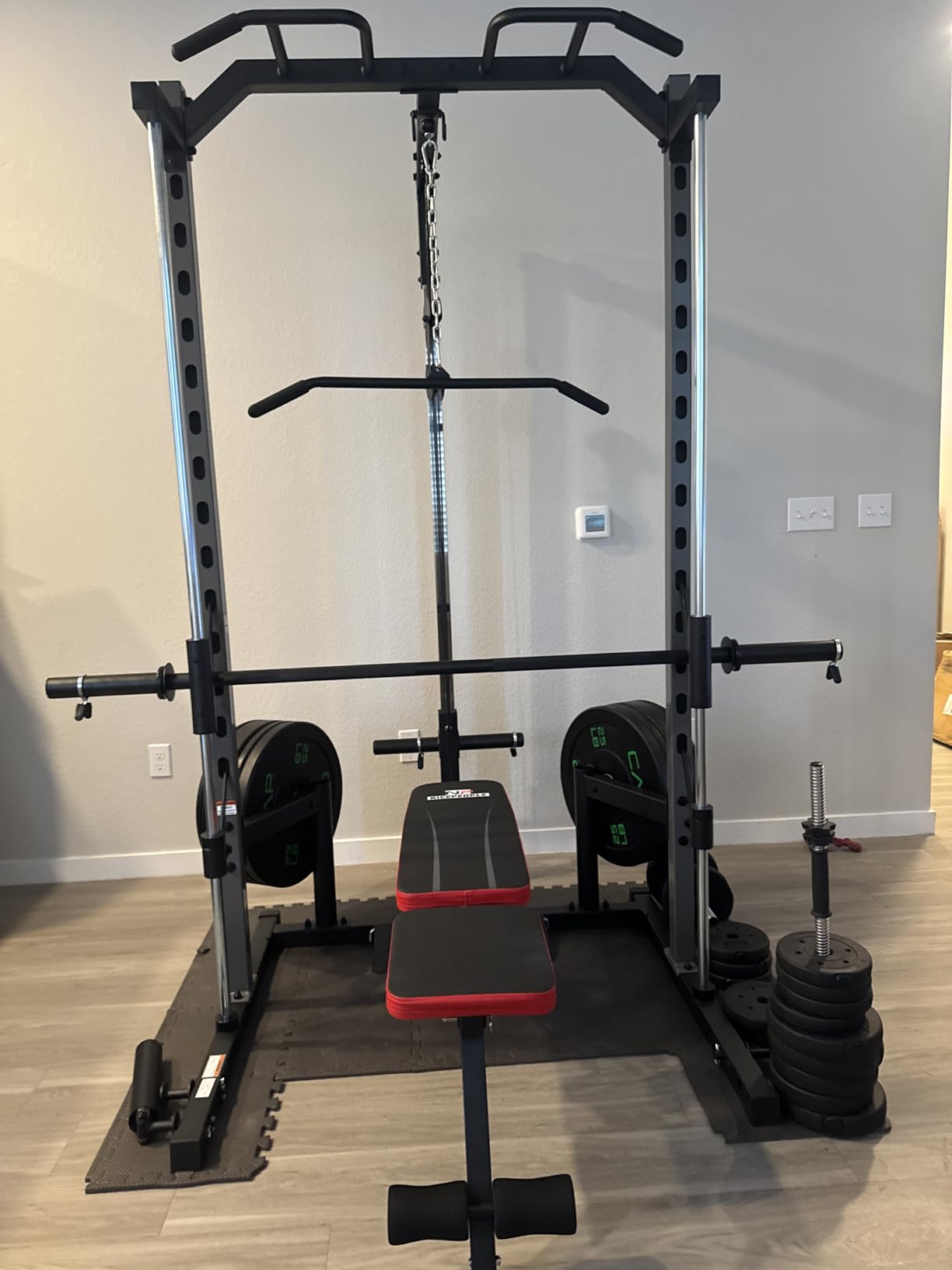 OPPSDECOR All-in-One Adjustable Smith Machine with LAT-Pull Down System customer photo 1