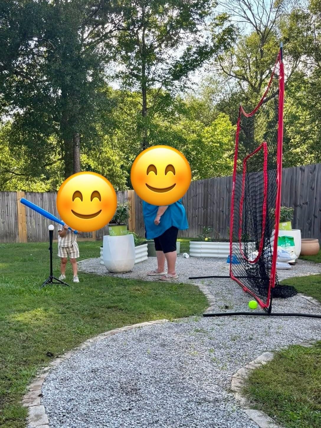 7x7 Ft Baseball and Softball Training Net with Batting Tee, Strike Zone Target, Portable Hitting and Pitching Practice Set customer photo 2