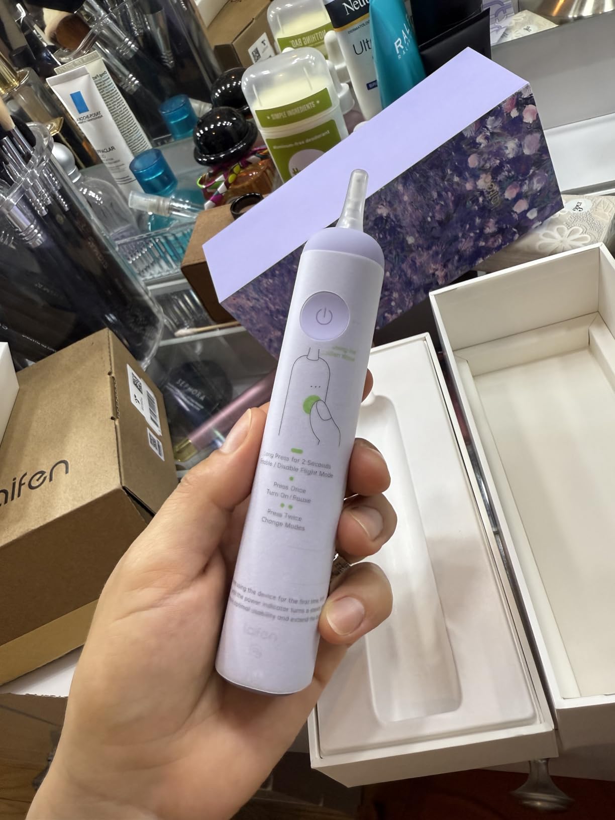 Laifen Wave Special Electric Toothbrush, New 2025 Version Oscillation & Vibration Sonic Electric Toothbrush for Adults with App, 2 Brush Heads, IP68 Waterproof Travel Powered Toothbrush (Matte Grey) customer photo 1
