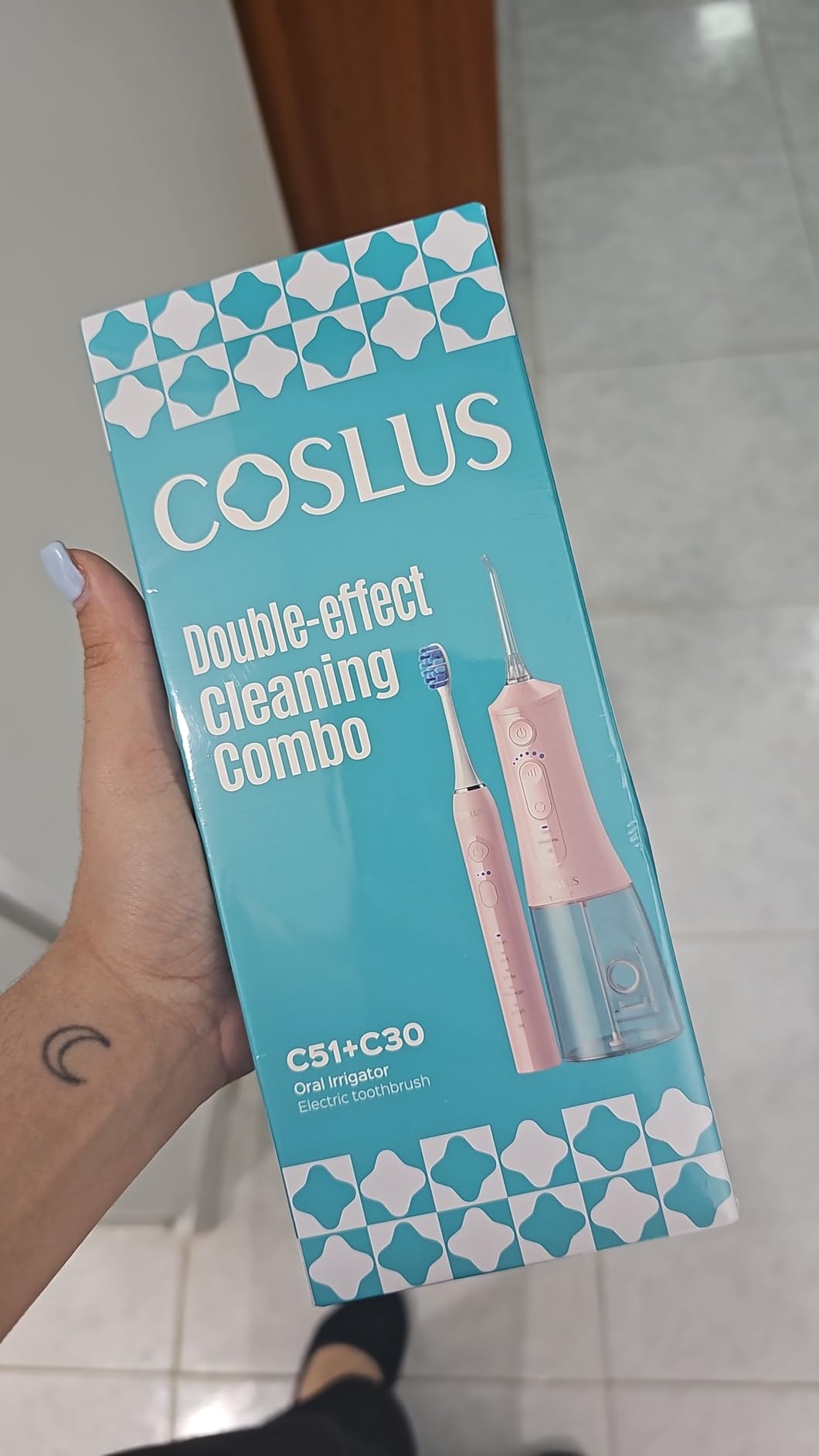 COSLUS C51C30 Water Flosser Electric Toothbrush Combo, 2-1 Oral Clean Kit customer photo 2