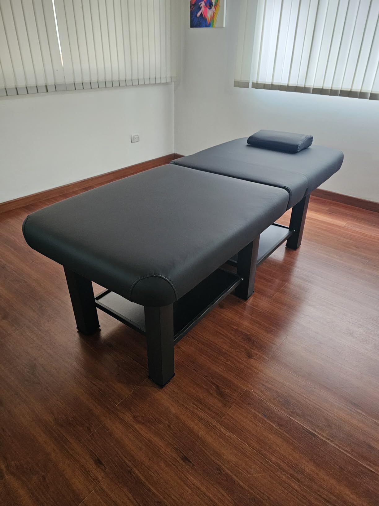 Olela Stationary Foldable Massage Table - Treatment Table with Adjustable Backrest and Large Storage Space, Wide Massage Table with Metal Frame, Pu Leather for Beauty, Spa, Physiotherapy and So On customer photo 1