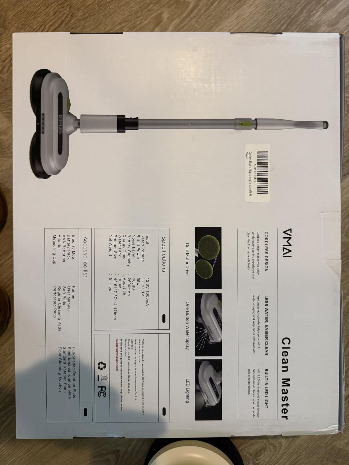 VMAI Cordless Electric Floor Scrubber & Mop with Cleaning Solution customer photo 1
